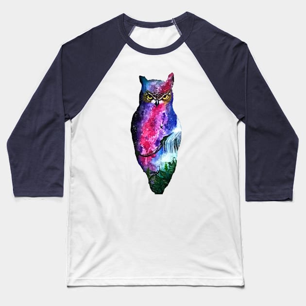 Mystical Owl Baseball T-Shirt by hettys_art